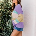 thumbnail image 6 of asdoklhq Womens Plus Size Clearance,Stripes Patchrk Long Sleeves Casual Sweater Blouse Tops, 6 of 9