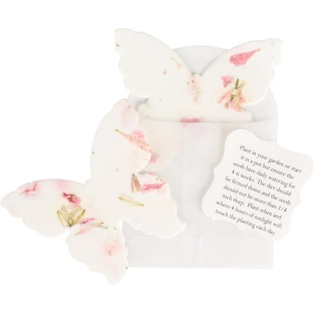 Seed Bloom Set of 24 Pink Butterfly – Plantable Seed Paper for Bridal Shower, Weddings, and Gifts
