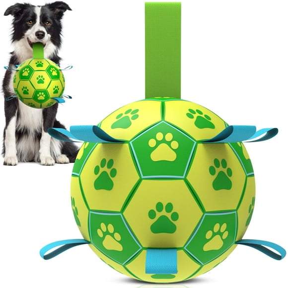 Pelota de fútbol QDAN de juguete para perros, duradera, para perros medianos y pequeños, 20 cm