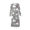 thumbnail image 5 of Christmas Dresses for Women Women's Fashion Dress Spring V-neck Long Sleeve Dress with Christmas Print for Holiday Party,Gray,XL, 5 of 6