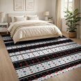 thumbnail image 3 of ODIKA 8'x10' Washable Area Rug Under Door Contrasting Motif Scattered Layering Doormat Front for Dining Room, Large Office, Lounge, Non-Slip Chair-Friendly Mat, 3 of 7