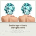 thumbnail image 2 of Rateoe Blue Floral with Butterflies Pattern Silk Satin Hair Bonnet for Sleeping, Adjustable Sleep Cap Turban for Women , Curly Straight Hair Long Large Braid, 2 of 6