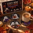 thumbnail image 5 of 4 Pack, Halloween Diamond Art Kits for Adults 4 Inch Diy Coaster Set Halloween Crafts for Adults Halloween Decor Bead Art Supplies for Fall Season Home Table Display, 1 Set, 5 of 8