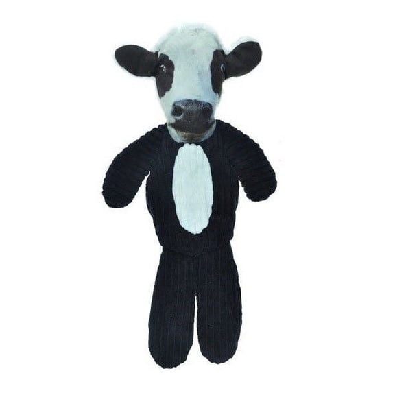 Dog Toys Full Body Flatties Stuffing Free Soft Squeakers 25" Choose Sheep or Cow (Cow)
