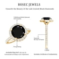 thumbnail image 5 of Rosec Jewels Classic Lab Grown Black Diamond Ring Engagement for Women (8 mm, AAAA Grade) - Black White Diamond Statement Ring, 10K Yellow Gold, US 10.50, 5 of 8