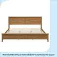 thumbnail image 7 of Modern Solid Wood King Size Platform Bed with Sturdy Wooden Slats Support,No Box Spring Needed, Seadrift, 7 of 7