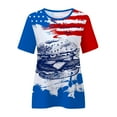 thumbnail image 3 of OAVQHLG3B 4th of July Outfits for Women American Flag T Shirt Summer Tops for Women Tops Printe Casual Loose Fit Tee Shirts Blouse Print Round-neck Shirt, 3 of 4