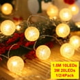 thumbnail image 3 of DYstyle 1/2/4Pack Cotton Balls Fairy Lights Battery Operated 10/20 LED Cotton Balls String Light Warm White 4cm Diameter for Bedroom Party Indoor Wedding Festival Decor, 3 of 5