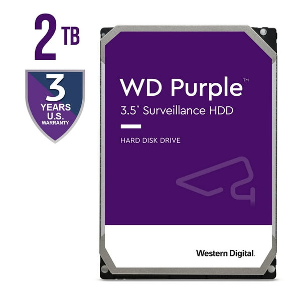 WD Purple 2TB Internal Hard Drive Surveillance HDD 3.5" SATA III 256MB WD23PURZ