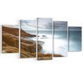 thumbnail image 2 of Impression sur Toile de Rochers Rouge Foncé et Vagues en Mousse - Paysage Marin, 2 of 3