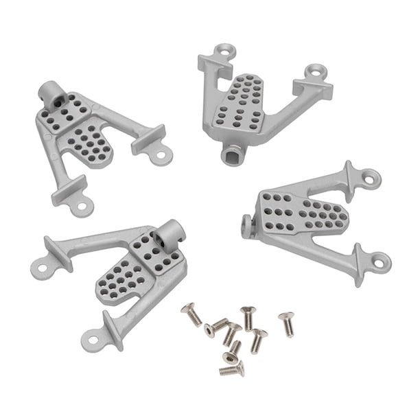 Paquete de 4 RC Crawler Coche Frente trasero Metal Metal Amortiguador Monte Damper Damper Soporte Reemplazo ajustable para SCX10 1/10 Silver Inevent FN000914-02
