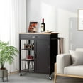 thumbnail image 4 of Gymax Mobile Kitchen Island Cart Serving Utility Trolley Drawer Shelf Towel Rack Brown, 4 of 10