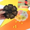thumbnail image 1 of Fiudx Pastillero Colorido, Tapas Transparentes, Compartimentos con Cierre Seguro, Plástico Apto para Uso Alimentario, Práctico para Uso Diario, Almacenamiento de Medicamentos, Tamaño Compacto, 7 Comp, 1 of 5