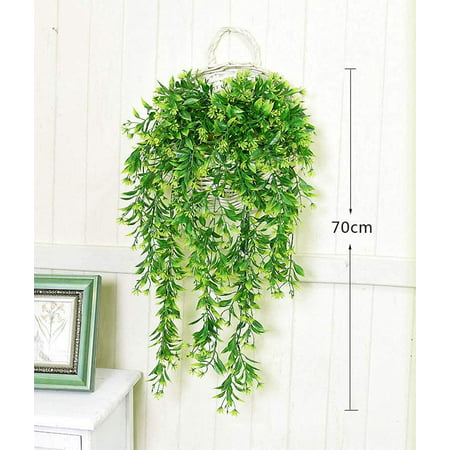 Fake Vines Hanging Plants Artificial Vine Ivy For Bedroom Wall Decor With Leaves Flowers Plastic Grass Garland Home Garden Outdoor Window Box Indoor Party Wedding Diy Decorations Green 2 Pack Canada - Artificial Leaves Decoration Ideas