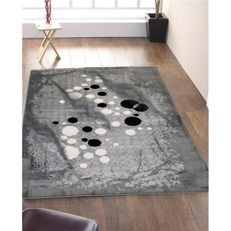 Grey Paisley Rug Homedora HD-JC1651-GRY-LGY 5 x 7 ft. Discount World Modern Jersey Collection Stylish Stain Resistant Floor Rug - Paisley - Gray & Light Gray ()