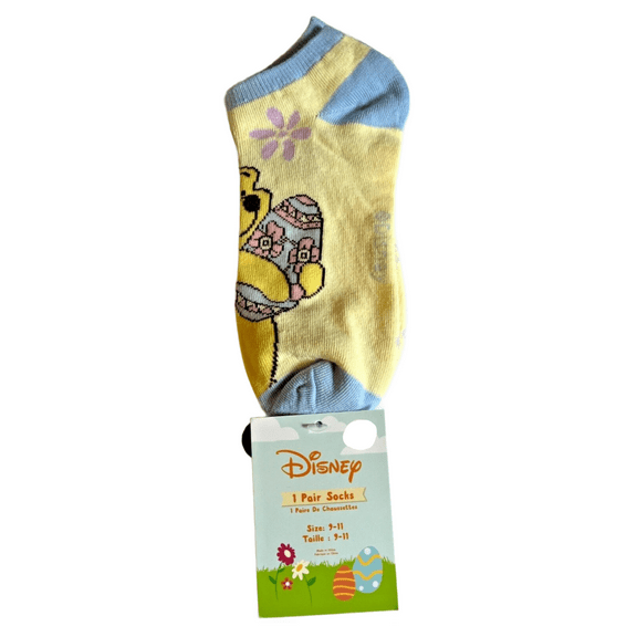Disney Easter Winnie The Pooh Adult Novelty No-Show Socks Womens Size 9-11