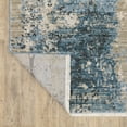 thumbnail image 4 of 8' X 11' Blue Grey Ivory Light Blue And Dark Blue Abstract Power Loom Stain Resistant Area Rug With Fringe, 4 of 10