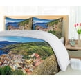 thumbnail image 5 of Ambesonne Colorful Duvet Cover Sets, Scenic Vernazza Village, 2-King, Cobalt Blue and Multicolor, 5 of 7