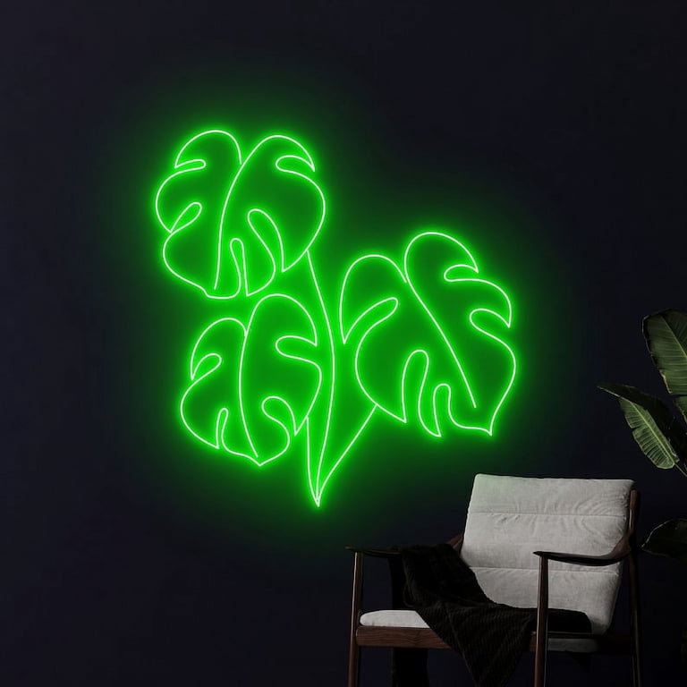 Handmadetneonsign Monstera Leaf Neon Light, Monstera Leaf Tropical Led Light,  Green Leaf Neon Sign - Walmart.com