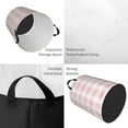 thumbnail image 5 of Lsque Pink Checkboard pattern Laundry Hamper Basket, Tall Woven Rope Hamper Basket for Clothes, Lightweight Storage Basket, Collapsible Waterproof-Small, 5 of 8