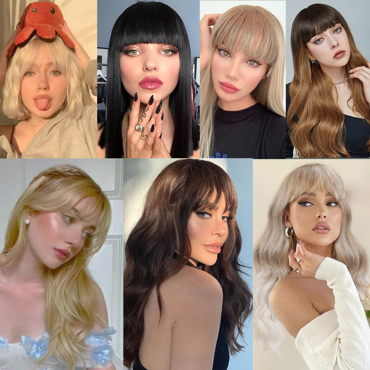 HAIRRO Hair Toppers Clip In 100% Human Hair Extensions with Bangs Upgrade Hair 150% Density 7*13CM Silk Base Clip in Hair Pieces For Women With Thinning,Hair Loss Cover Gray Hair