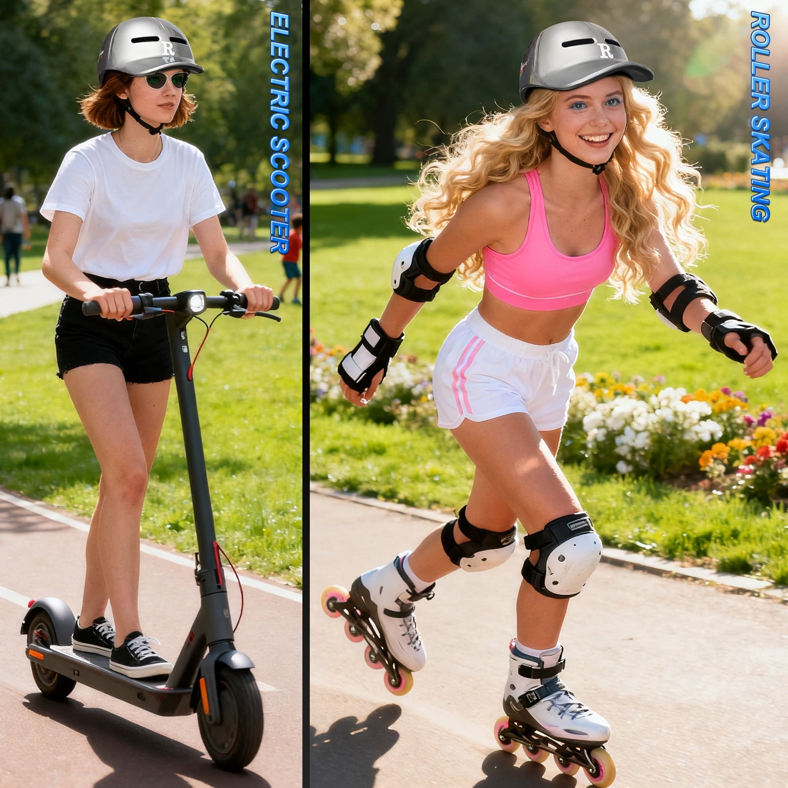 Adult bicycle helmet, unisex - comfortable, lightweight, adjustable baseball cap style cycling helmet, suitable for urban commuting, road cycling, rollerblading, and scooter riding.