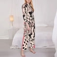 thumbnail image 3 of Haiem Pink Cheetah Art Pattern Women’s Long-sleeve Sleepwear,Sleepwear Set,2-piece Loungewear Set,Soft PJs Comfy Nightwear with Pockets-Large, 3 of 7