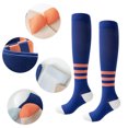 thumbnail image 3 of Calcetines deportivos hasta la rodilla celeste blanco marino, 3 of 5