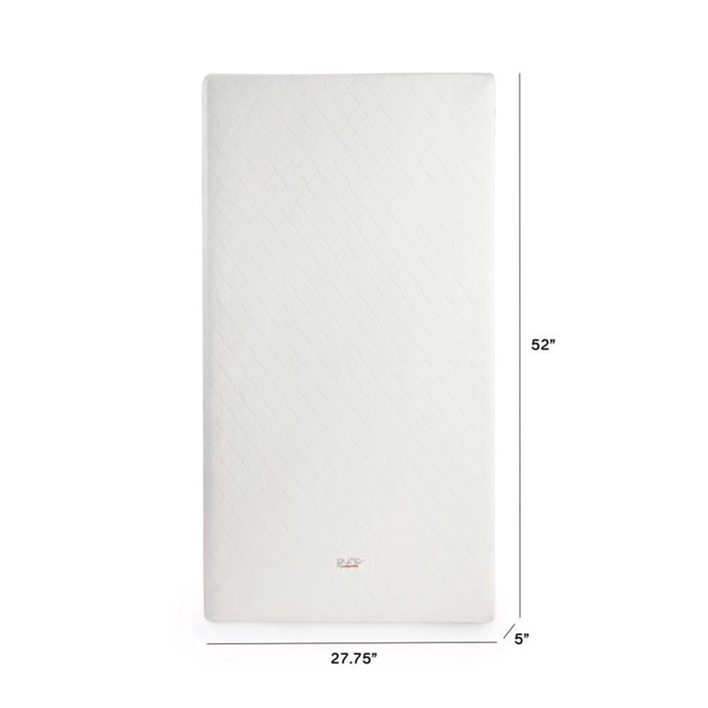 Pemberly Row Standard Fabric Crib Mattress with Hybrid Quilted Cover in White