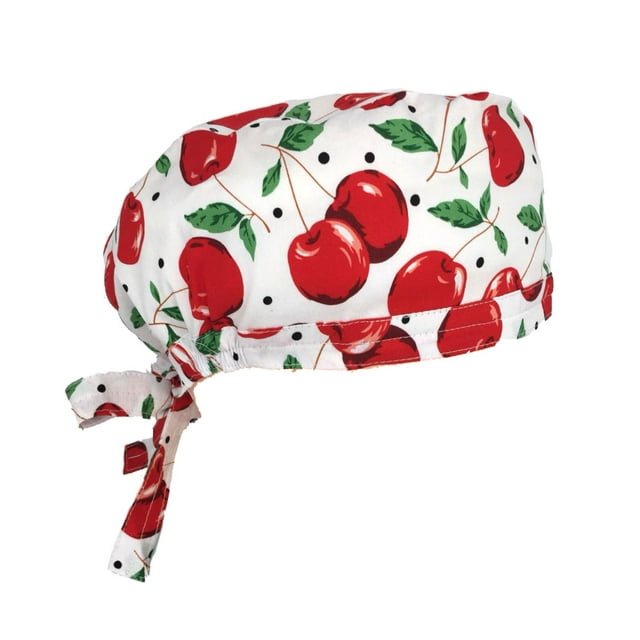 Scrub Cap with Sweatband Adjustable Tie Back Scrub Hat