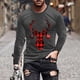 thumbnail image 1 of Blusas y camisas de manga larga y cuello redondo para hombre, informales, con estampado navideño, deportivas, de poliéster., 1 of 5
