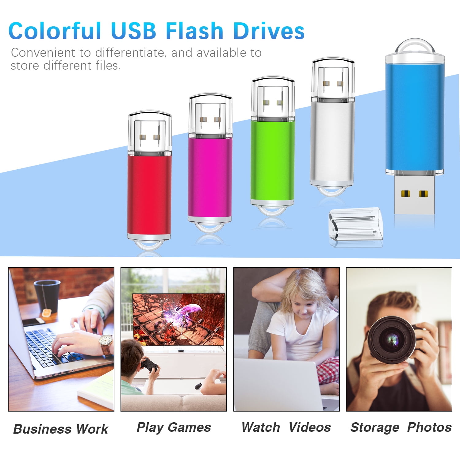 Multicolor 10pack 4 GB USB 2.0 Flash Drives KOOTION Bulk Thumb Drive Memory stick for Laptop PC