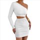 thumbnail image 1 of Vestido Mini de Cóctel con Volantes y Larga para Mujer, Moda 2025, con Hombros Descubiertos y Caderas Estrechas. M, 1 of 10