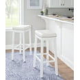 thumbnail image 5 of Linon Claridge 32" Backless Wood Bar Stool, White/White Faux Leather, Includes 1 Stool, 5 of 15