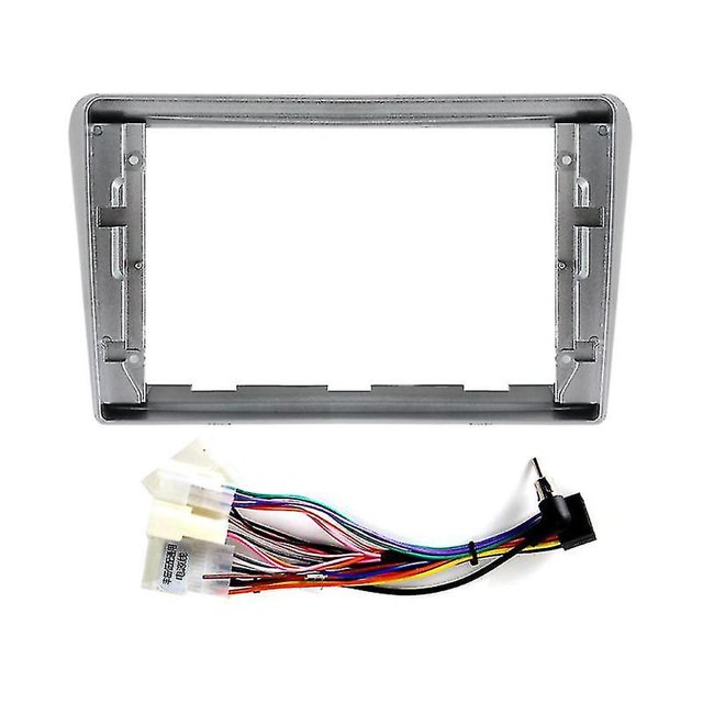 Silver Black Car Radio Dashboard Panel Frame With Power Cord Canbus For Toyota Avensis (2002-2008)