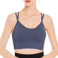 thumbnail image 5 of WTXUE Women Bras | Sports Womens Back Sport Bras Padded Strappy Cropped Bras for Yoga Workout Fitness Low Impact Bras | 1 Piece Blue 3XL, 5 of 5