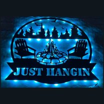 Handmadetneonsign Campfire Metal Wall Art Light, Camping Metal Sign Wall Decor, Camping Metal Decor