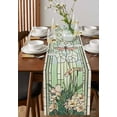 thumbnail image 4 of Butterfly Stained Glass Table Runner 72 Inches, Summer Dragonfly Botanical Vintage Bed Runner Dresser Scarves Tabletop for Indoor Outdoor Parties/Ceremony/Banquet, 13" x 72", 4 of 8