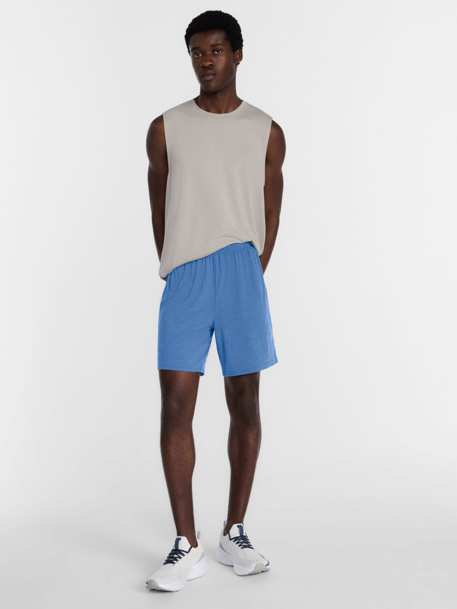 Athletic Works Men's and Big Men's Tri-Blend Active Shorts, 7" Inseam, Sizes XS-5XL