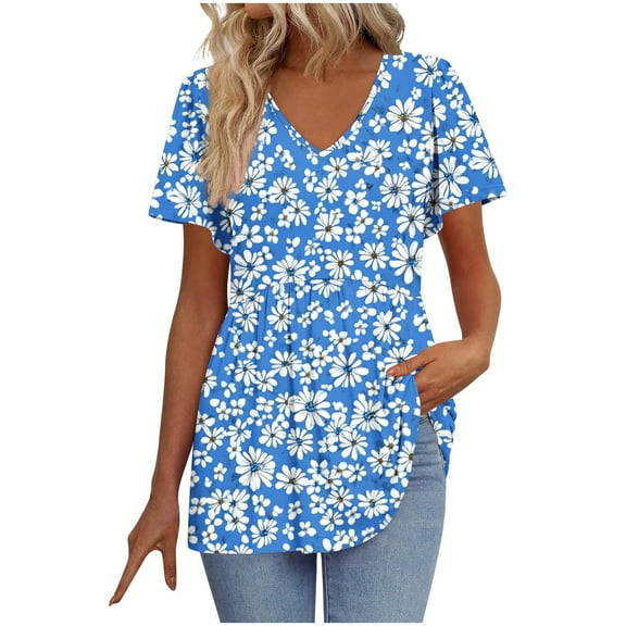 Lumivie Womens Summer Tops Plus Size 4X Tshirts Shirts For Women Short White Blouses For Women Dressy Casual Workout Shirts Women Loose Fit Cotton