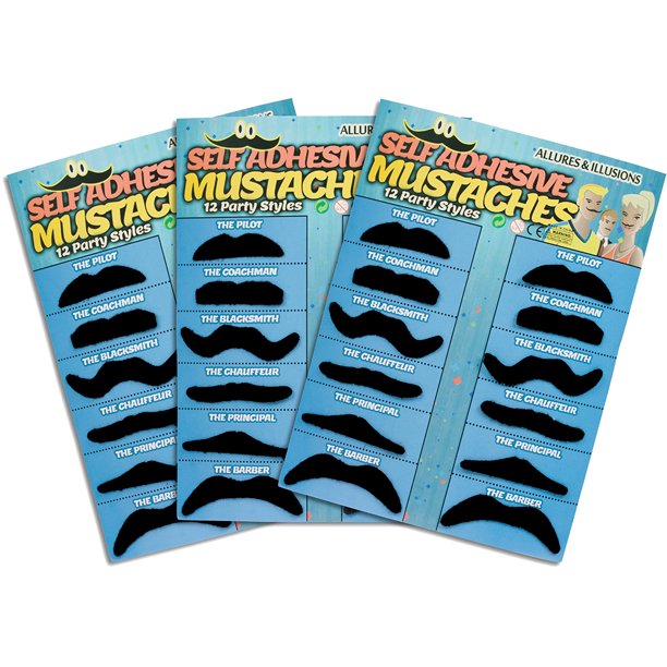 36 Pack Fake Mustache Mustaches Novelty 36pk By Allures & Illusions