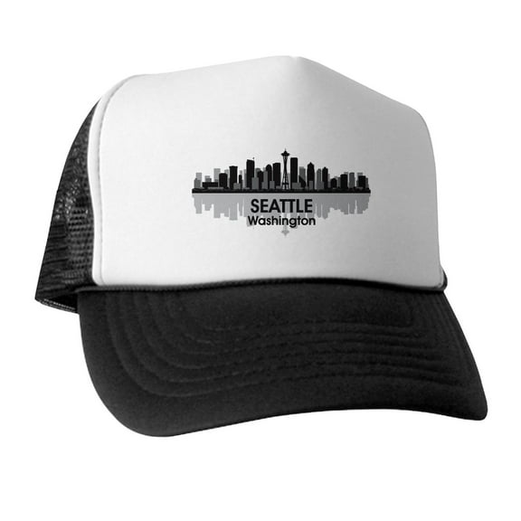 CafePress - Seattle - Adjustable Unisex Printed Trucker Hat with Mesh Back