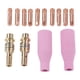 thumbnail image 1 of Kit de accesorios para pistola de soldar MIG, soplete de Plasma, copa protectora de cerámica, biela, punta de contacto para 15AK, 14 Uds., 1 of 9