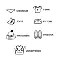 thumbnail image 1 of 4 Set of Clothes Stickers Home Decor Wardrobe Sticker Decal Bedroom Art Sticker,Each Set Has 7 Pieces, 1 of 5
