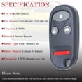 thumbnail image 4 of Key Fob Remote Replacement Fits for Honda Accord 1998 1999 2000 2001 2002/Acura TL 1999-2003 KOBUTAH2T Keyless Entry Remote Control 72147-S84-A03 72147-S0K-A02(Pack of 2), 4 of 7
