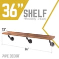 thumbnail image 2 of PIPE DECOR Solid Wood Wall Shelves, 36" L x 7.5" D, Premium Rustic Pine, Sunset Cedar Finish, Set of 2, 2 of 7