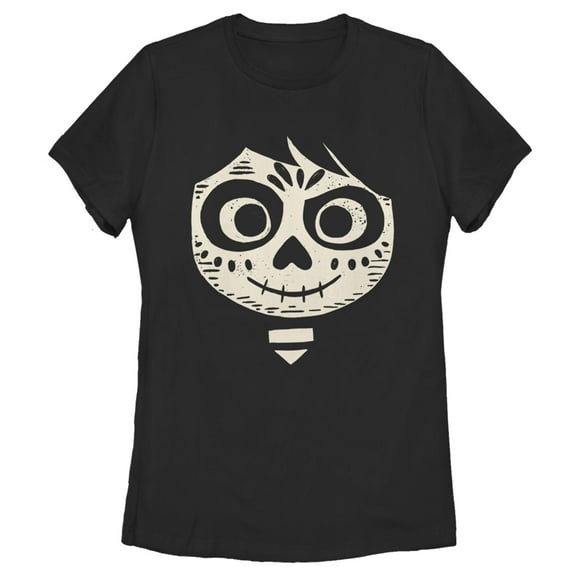 Women's Coco Miguel Skeleton Face Graphic Tee Black X Large