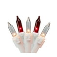 thumbnail image 2 of Northlight Mini Icicle Christmas Lights - Red and Clear - 2.5' White Wire - 50ct, 2 of 3