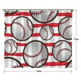 thumbnail image 5 of Red and White Striped Baseballs Pattern Shower Curtain 84"x72" ,Bathroom Decorative Shower Curtains Set with 12 Hooks,Modern Waterproof Washable Shower Curtain, 5 of 6