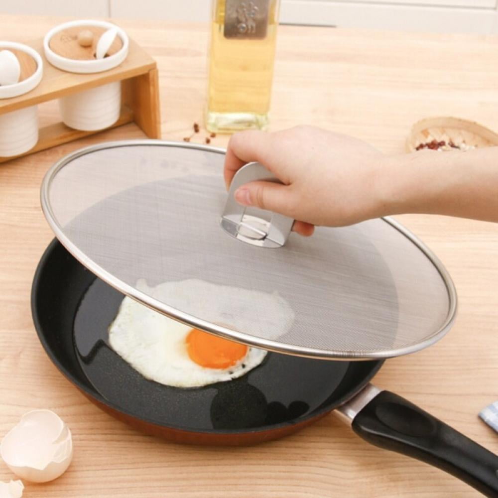 Stainless Steel Grease Splatter Screen Mesh Oil Frying Pan Pot Lid Cover Cooking Tools Kitchen Accessories 33cm 